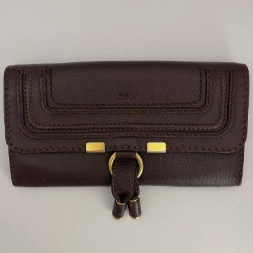 💖 CHLOE 💖 Marcie Grained Calfskin Flap-over Long Wallet